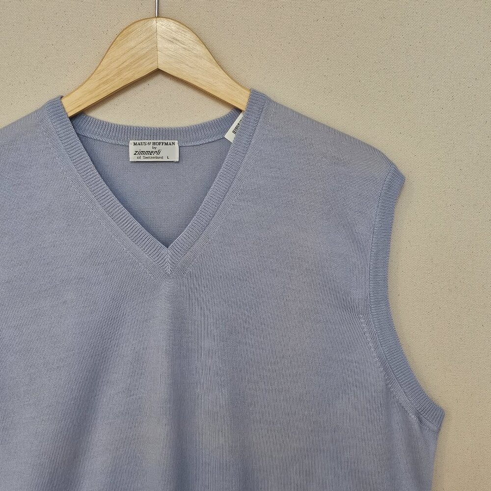Maus & Hoffman Zimmerli V Neck Sweater Vest L